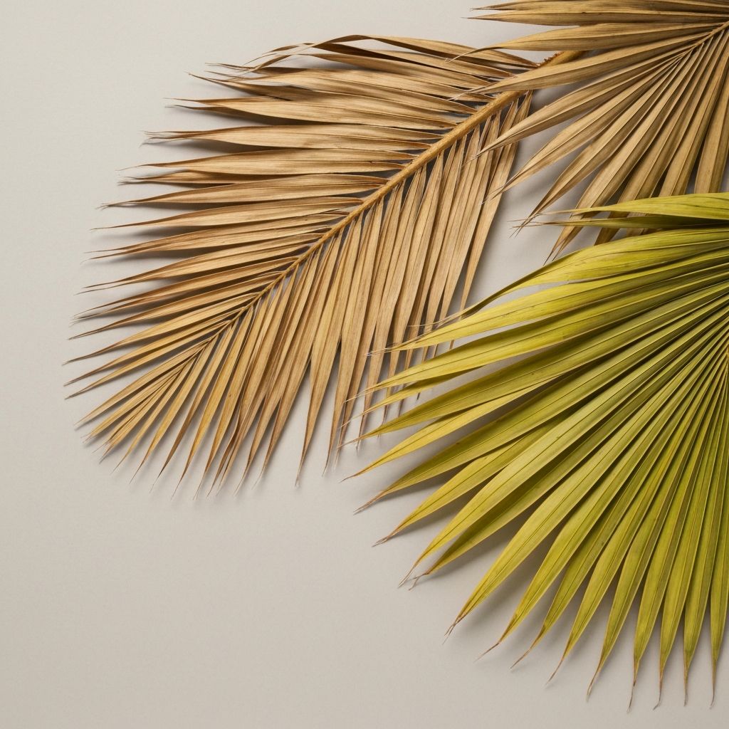 Natural palm leaves